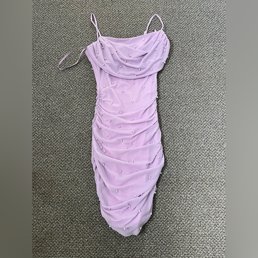 Windsor Lavender Dress with Pearl Details
